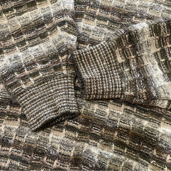 Tosani Mens Crewneck Sweater XL Vintage Beige Earth Tones Coogi Style Knitted - Picture 9 of 9